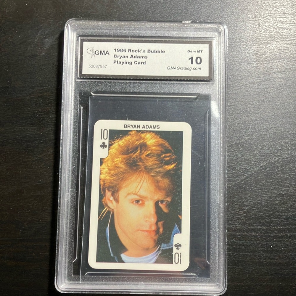 Bryan Adams 1986 Rock'n Bubble Playing Card GMA 10 - Black and White